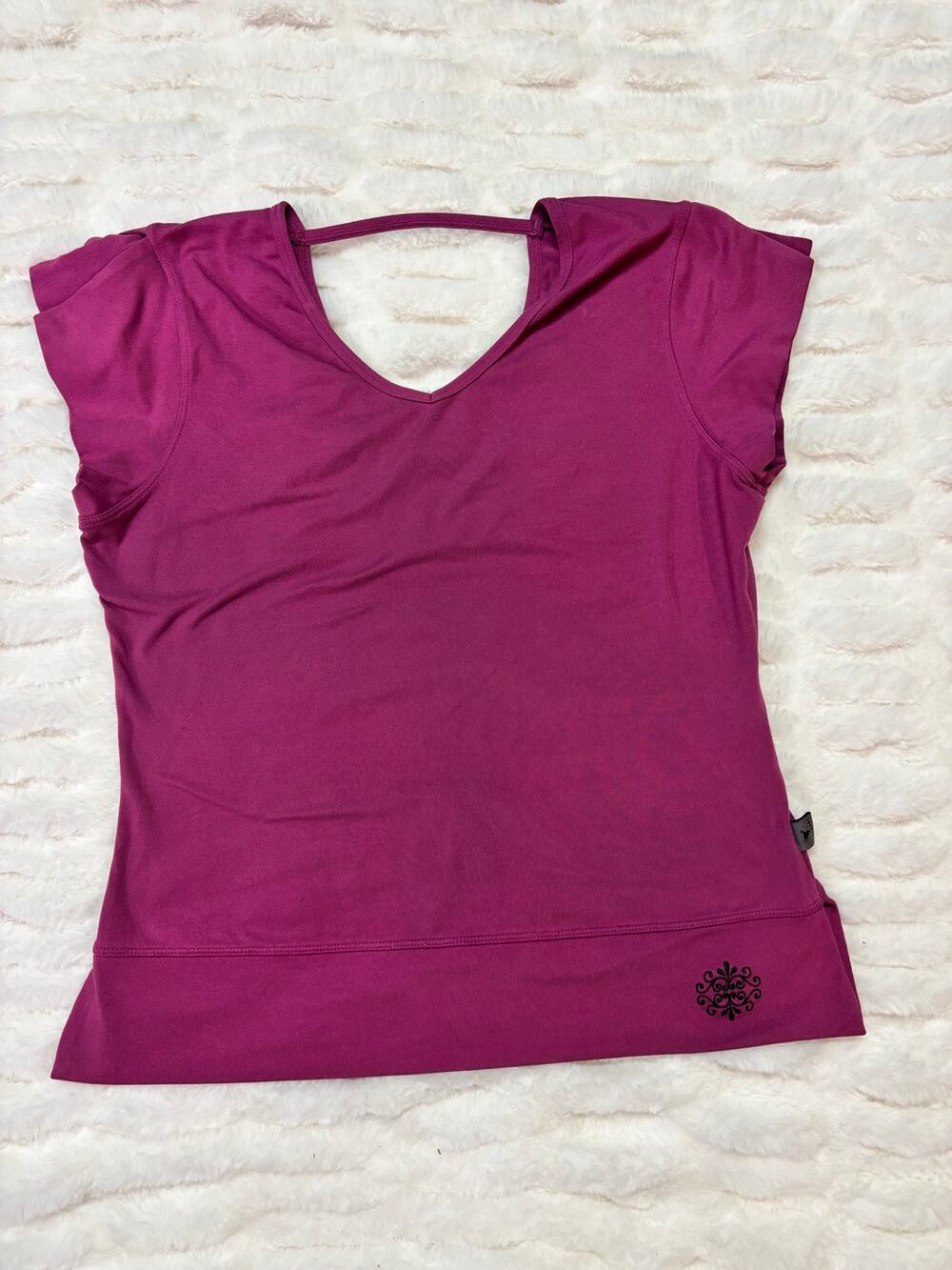 Vintage Insport Cap Sleeve Top Women's Medium Magenta Keyhole Back Y2K 90s